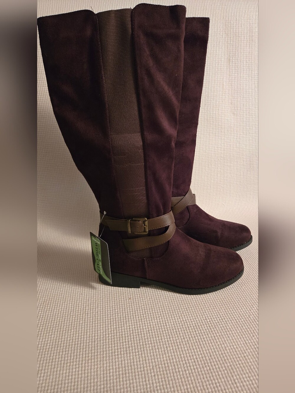 NWT Hawkwell Wide-Leg Suede Boots with Brown Strap